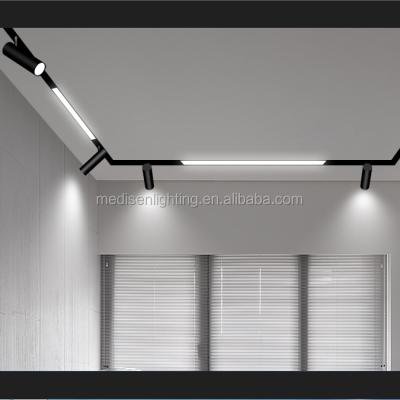 China Modern New Trend 48V Linear Spotlight Surface Recessed Magnetic Track Pendant Light Magnetic Track Light System Led Track Light for sale