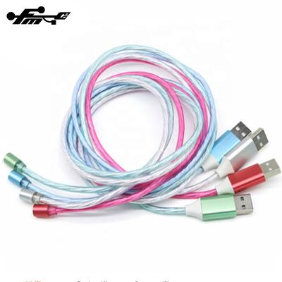 China Magnetic Flowing Light Weight Fast Charging Micro Type C Mobile Phone Data Cable Magnet Cable LED USB Cable for sale