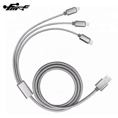 China wholesale usb cable 3 band mobile phone usb data cable in1 fast speed retractable charging cable for iphone for sale