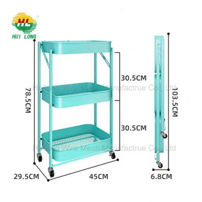 China Sustainable kitchen storage rack with wheels for sale