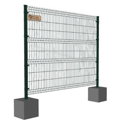 China Easily Assembled Low Wall Pvc 6005 Ral Green Powder Coated Wire Mesh Fence for sale