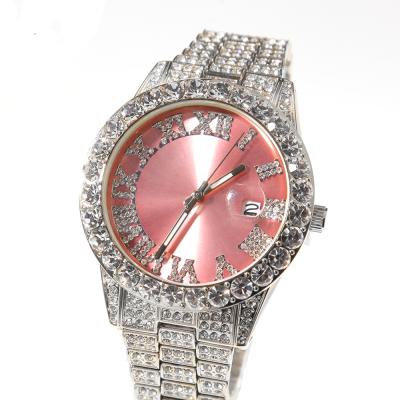 China Luxury Hiphop Hip Hop Women Bling Wristwatch Full Iced Out Quartz Female Watch Bling Wristwatches Smaller Size Set for sale