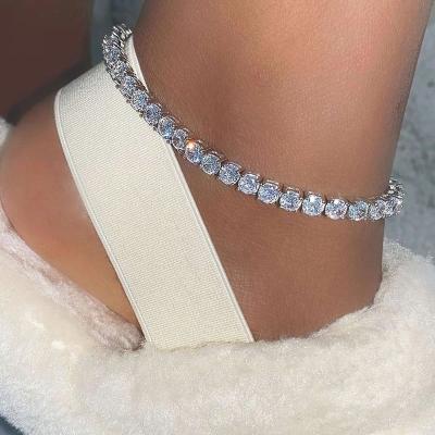 China 100% CLASSIC hot 925 sterling silver tennis anklet fashion ladies anklet chain female jewelry wholesale anklets women sale for sale