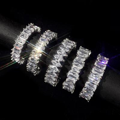 China Hot Selling High Quality CLASSIC 925 Silver Fashion Style Zircon Platinum Plated Women's Charm Ring for sale