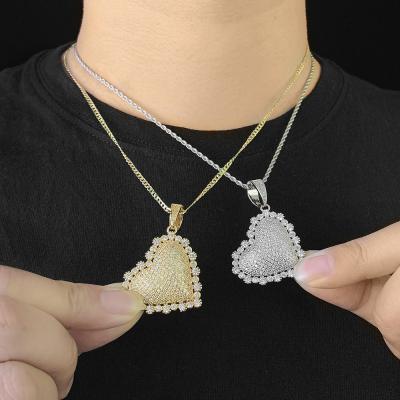 China Fashion Couples Big Heart Crystal Charm Pendant Shining TRENDY Diamond Pendant for sale