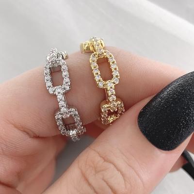 China CLASSIC Hot Sale Fashion Zircon Ring 925 Sterling Silver Jewelry Rings For Women Accessories Wedding Chain Ring for sale