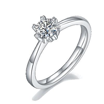 China Environmental Friendly D Color Moissanite Wedding Rings For Women 18K White Gold Color 10K 14K 18K Bridal Fine Jewelry for sale