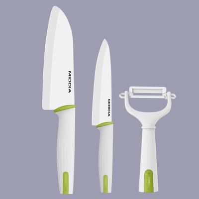 China Super Sharp Chef Knife Set 3 Pieces Zirconia Ceramic Knives and Peeler for Kitchenware for sale