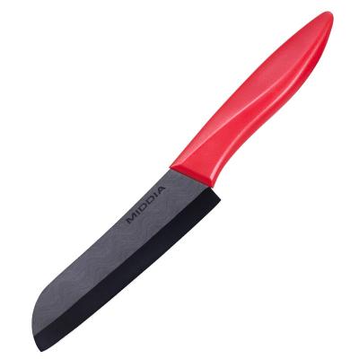 China fruit MIDDIA 5 Inch Japanese Santoku Slicing Black Ceramic Chef Knife for Kitchen Chef for sale