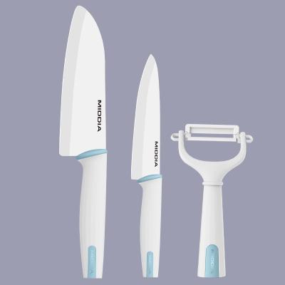 China 3 Pieces Zirconia Ceramic Fruit Knives Set Kitchen Professional Chef Knife Set MIDDIA for sale