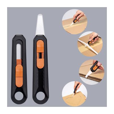 China Afdrukken van logo MIDDIA Keramisch nutsmes Doos Cutter Pocket Carpet Messer L3.4cm Te koop