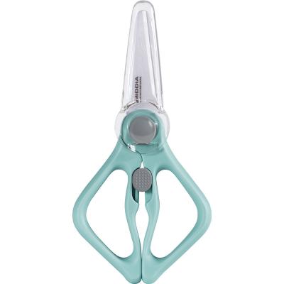 China Baby Safe Portable Baby Food Scissors MIDDIA Ceramic Scissors with Safety Lock 2.5 inch for sale