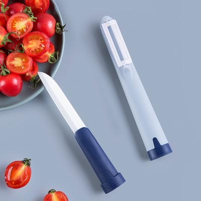 Cina MIDDIA ceramica 2 in 1 Combine cucina pelare e coltello da frutta Set per logo laser inciso in vendita