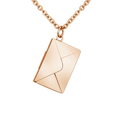 China Fashion Custom Envelope Charm Necklace Wholesale Tasty Personalized Pendant Necklace for sale