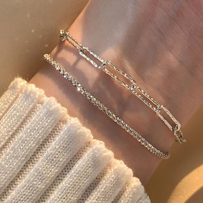 China New Arrival Durable 925 Sterling Silver Italian Style Contracted Bracelet For Woman for sale