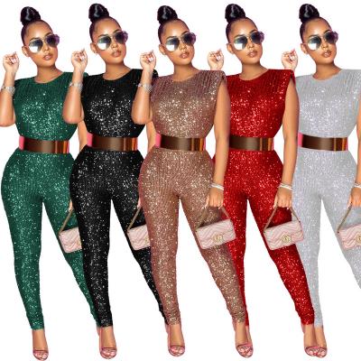 China One Piece Knitted Overalls Mesh Party Breathable Jumpsuits Elegant Women Sequin Overalls QUICK DRY Sexy Women Jumpsuits for sale