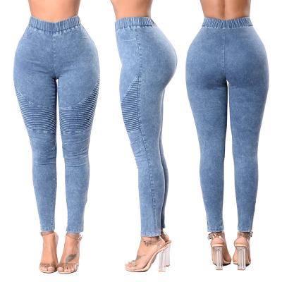 China High Waist Stretched Women Jeans Skinny Denim Fabric Stretched Jeans for sale