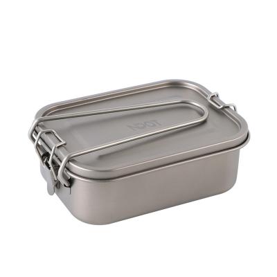 China Sustainable NPOT 800ml Ultralight Titanium Lunch Box With Handle  For Outdoor Camping Hiking Backpacking Picnic Outdoors for sale