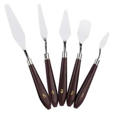 China Arts Drawing Mixed Wholesale 5pcs/set Stainless Steel Artist Painting Oil Knife Palette Knife Scraper Set Spatula Coloring Knives for sale