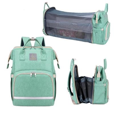 China New-fashion Baby Travel Crib Backpack Bed Crib Portable Foldable Waterproof Diaper Mummy Outdoor Changing Crib Bag Women for sale