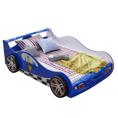 China Car Beds Frame Bag Function Kids Storage Solid Wood Leather Soft Car Bed LED Lights Sports Racing Car Bed Stereo Luxury Children for sale