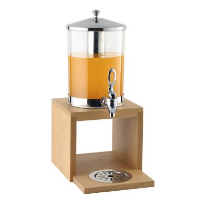 China Soup Warmer Beech Wood Seat 7L Water Beverage Beverage Dispenser With Stainless Steel Faucet for sale