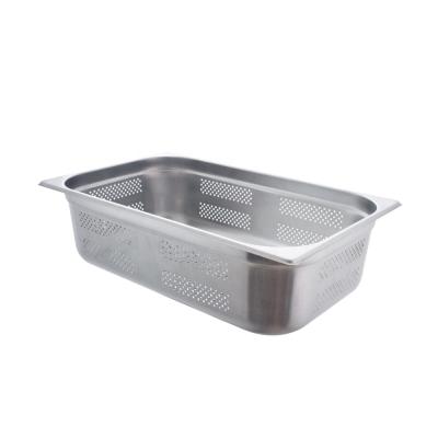 China 201 Stainless Steel Perforated With Hole Stainless Steel Gastronorm Pan Food Storage Container for sale