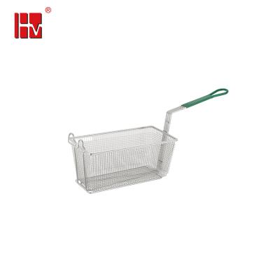 China Sustainable Long Handle Iorn Deep Fryer Wire Basket French Deep Fryer Potato Chips Basket for sale