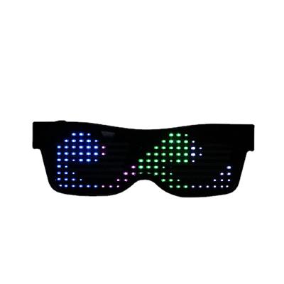 China Factory Wholesale Plastic LED Lighting Glass BT APP Mobile Phone Control Animation Programmable Editing Bar Popping Magic Glasses for sale