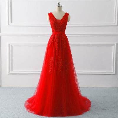 China 2021 Anti-Static New Prom Dresses Evening V-neck Fashion Lace Long Bridesmaid Dresses Wedding For Women for sale