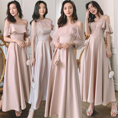 China 2021 Breathable New Long Satin Prom Dresses Elegant Casual Long Evening Bridesmaid Dresses Women for sale