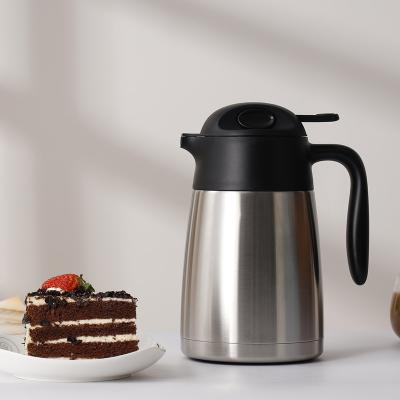 China PORTABLE 2000ML Large Capacity Custom 18/8 Single Stainless Steel Metal Business Tea Coffee Pot for sale