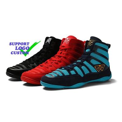 China Professional EVA OEM ODM Breathable Non-slip High Top Boots Men's Boxing Products Shoes Wrestling Shoes for sale