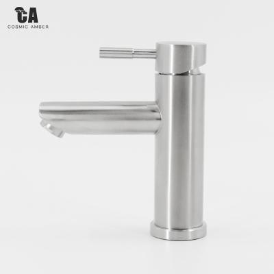 China Modern Hot Cold Water Stainless Steel Basin Faucet Basin Sink Single Lever Mixer Tap for sale