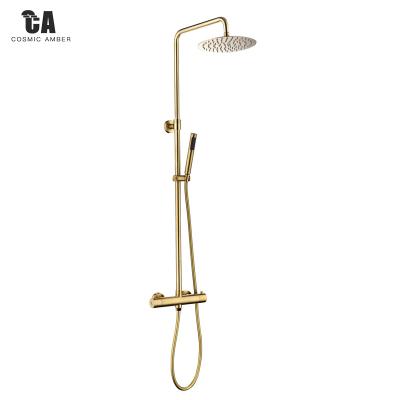 China Without Sliding Bar Two-function Handheld Hot Cold Water Cylindrical Rainfall Shower Set for sale