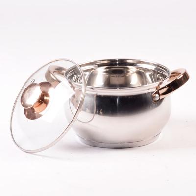 China Sustainable Kitchen Stock Pot With Glass Lid Metal OEM Box Packing Inner Tempered Stove for sale