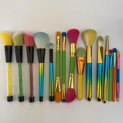 China Angular Blush High End Double End Private Label Makeup OEM Customized Multicolor Brush Set 15Pcs for sale