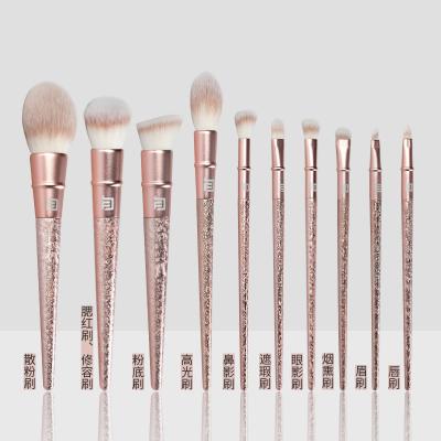 China High Quality Smudge Brush 10Pcs Private Label Lip Makeup Base Blush Make Up Brush Set for sale