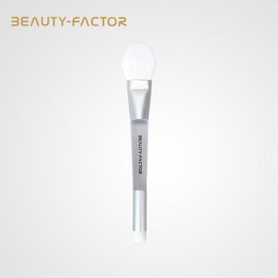 China Vegan Face Mask Makeup Brush Handmade Double Head White Smudge Brush Beauty Factor Single Face Mask Brush for sale