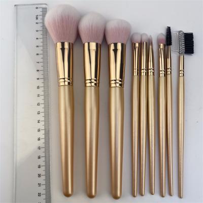 China Angular Blush 2021 New Makeup Brush Custom Brush 9 Gold Piece Makeup Brush Natural Hair for sale