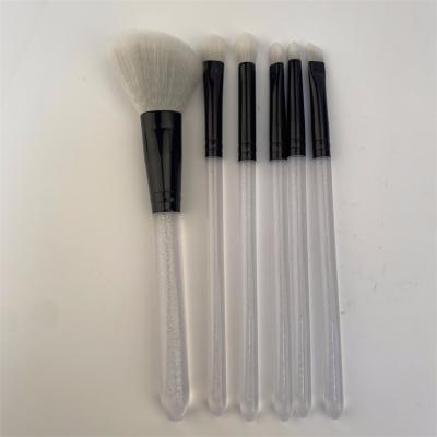 China Angular Blush 2021 New Arrival Professional Wholesale White Handle Private Label 6Pcs Logo Makeup Brushes Set Professional Custom Made for sale