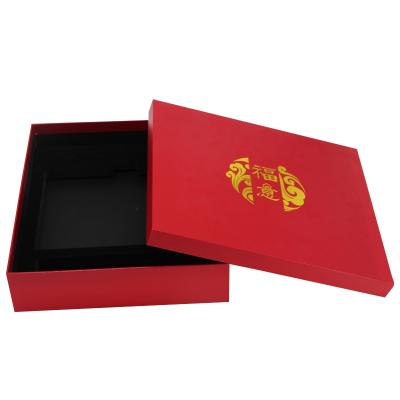 China Recyclable Luxury Red Fancy Gift Packaging Boxes Custom Cosmetic Creative Kraft Paper Boxes for sale