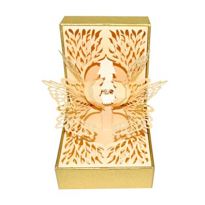 China Gift Packing Custom Logo Case Luxury High End Gold Jewelry Packaging Ring Hard Packing Box For Jewelry for sale