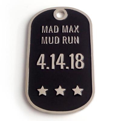 China Europe Customized Products Metal 3d Army Black Dog Tag for sale