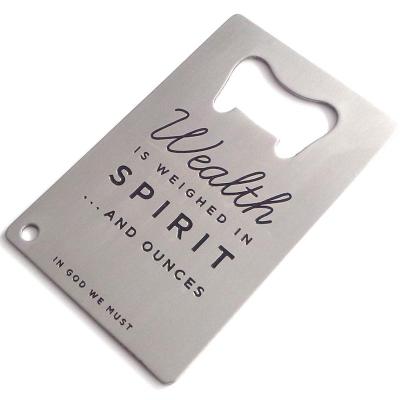 China Sustainable Shape Made Stainless Steel Wine Die Cast Credit Card Bottle Opener for sale