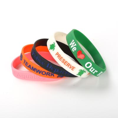 China High Quality Custom Simple Sports Europe Kids Debossed Silicone Wristband Motivational Embossed Basketball Wristband For Events for sale