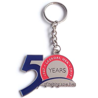 China Wholesale Metal Factory Promotional Gifts Key Chain 50th Anniversary Of Souvenirs for sale