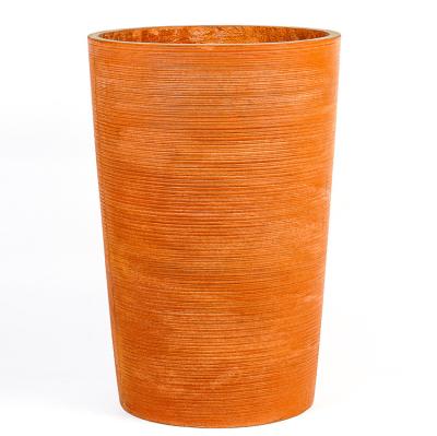 China Retro Modern Orange Plant Pot Garden Flowerpot Clay Cement Garden Pots For Outdoor Plants for sale