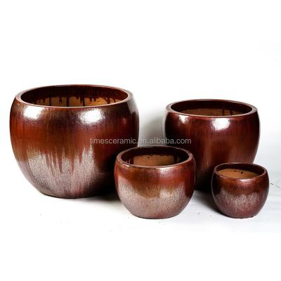 China Wholesale Handmade Glazed Ceramic Flower Pots Outdoor Decoration Eco - Friendly for sale