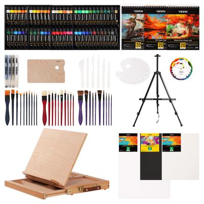 China School Luxury Artist Aluminum Solid Beech Wooden Easel Paint Stretched Canvas Accessories Painting Large Set for sale